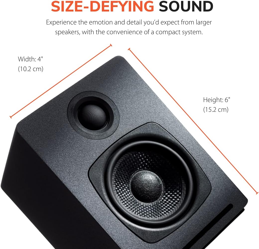 Audioengine A1 Wireless Computer Speakers - 60 W Bluetooth Desktop PC Computer Speakers - Gaming, Music and More