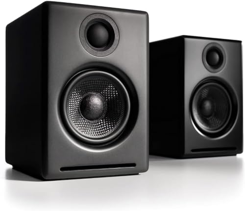 Audioengine A2+ Wireless Bluetooth Computer Speakers Audio System - 60W Gaming Monitor Speakers, Studio, with aptX Bluetooth, AUX and USB DAC | Wireless USB Computer Speakers for Desktop