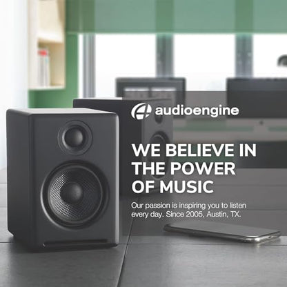 Audioengine A2 Black Premium Wireless Bluetooth 5.0 Speaker System with S6 Subwoofer