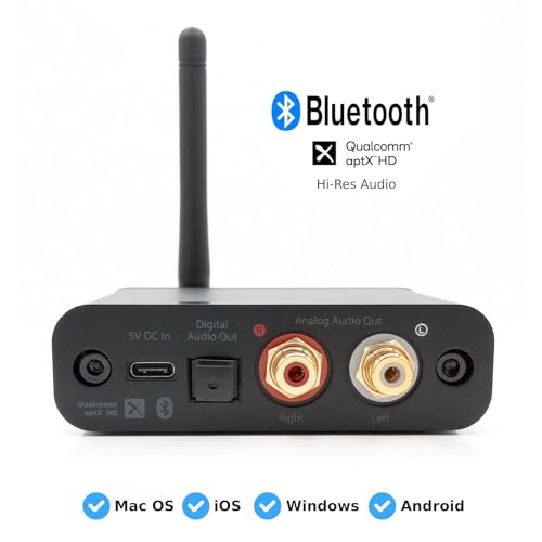 Audioengine B1 HiFi Bluetooth Receiver with AptX-HD - Long Range Wireless and High Fidelity Audio 24 bit DAC for Stereo Adapter