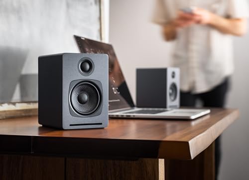 Audioengine A1-MR 60W Wired Desktop Speakers - Computer Speakers with Subwoofer Out, Laptops, & Turntables