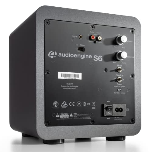 Audioengine S6 210W Compact Powered Mini Subwoofer with Powerful Bass in a Small Package