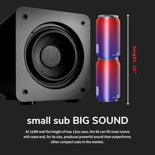 Audioengine A2 HD Black Home Music System with 210W S6 Wireless Subwoofer