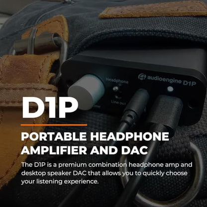 Audioengine D1P Portable Headphone Amplifier and 32 Bit DAC - Audio Switcher for Desktop Gaming and Music Lovers