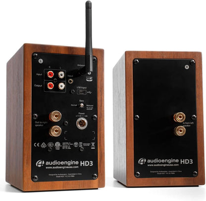 Audioengine A2 HD Walnut Powered Wireless Home Music System with 210W S6 Subwoofer with Remote