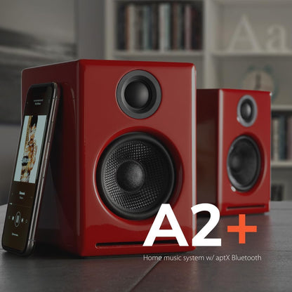 Audioengine A2 Red Wireless Bluetooth 60W Home Music System with 210W S6 Subwoofer, Great for desktops, laptops, Gaming, Movies and More.