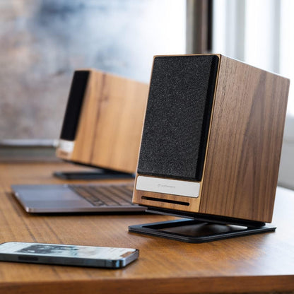 Audioengine HD4 Walnut Wireless Bluetooth Speakers and S6 Subwoofer Bundle (Walnut)