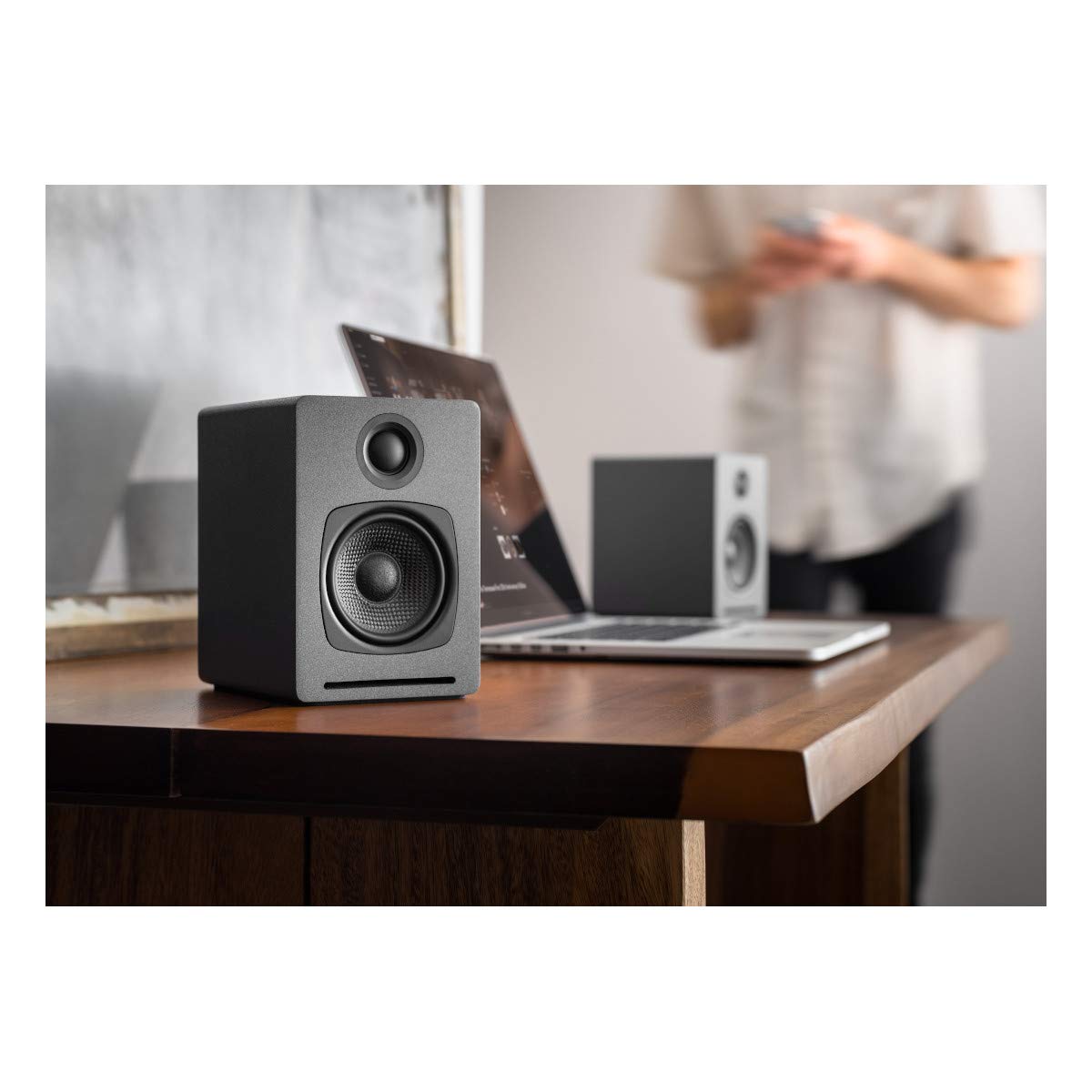 Audioengine A1 60W Wireless Bluetooth Desktop Speakers - PC Speakers, Computer Speakers with Subwoofer Out