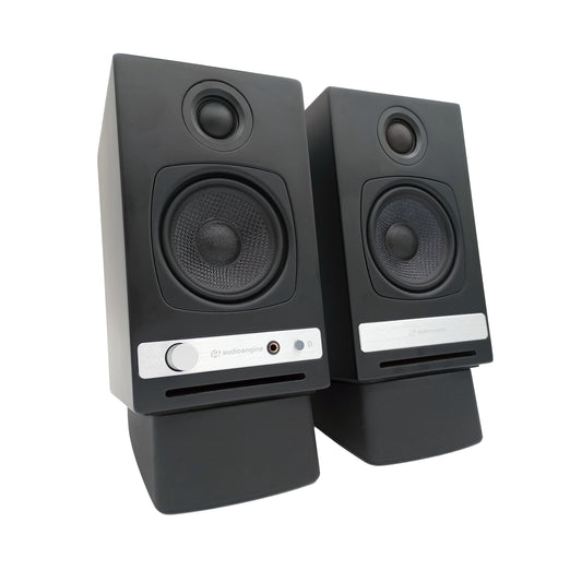 Audioengine A2 HD Black Powered Desktop Speakers Bookshelf Speakers with DS1 Stands